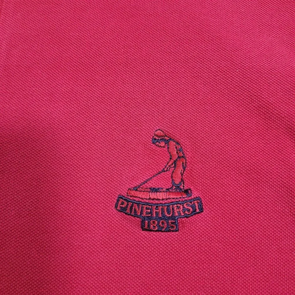 Cutter & Buck Pinehurst 1895 Polo Shirt Mens Large Red Golf Cotton Knit Logo